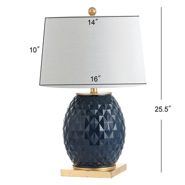 Diamond 25.5" LED Glass/Metal Table Lamp - JONATHAN Y